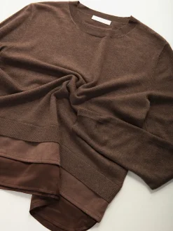 Camisola malha com efeito blusa