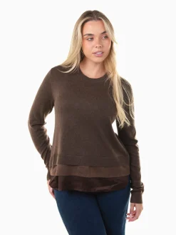 Camisola malha com efeito blusa