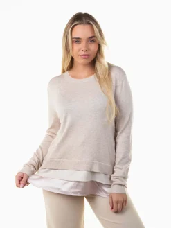 Camisola malha com efeito blusa