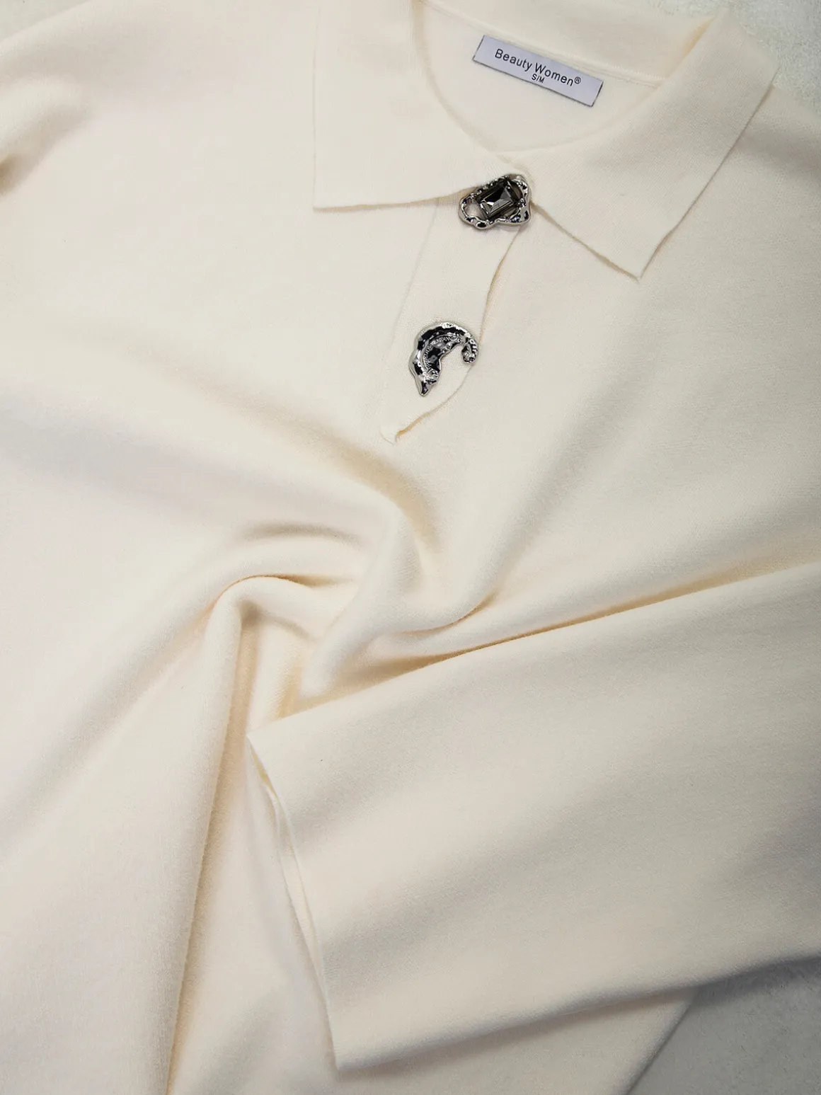 Camisola malha com gola polo