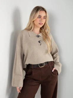 Camisola malha com gola polo