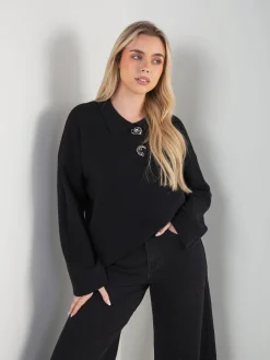 Camisola malha com gola polo