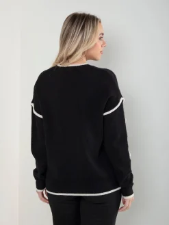 Camisola malha com laços aplicados