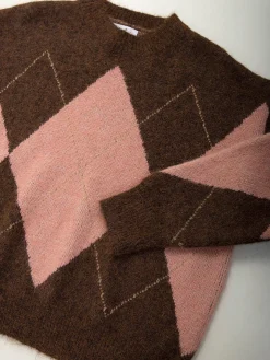 Camisola malha com losangos