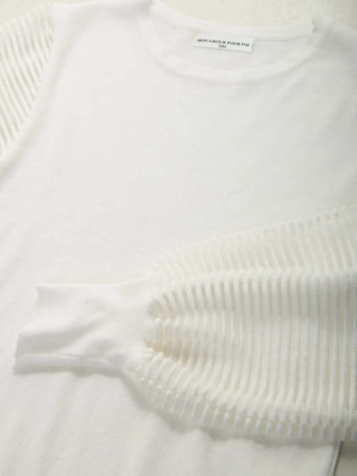 Camisola malha com mangas transparentes