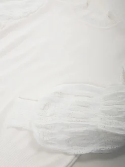 Camisola malha com mangas em renda