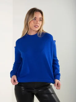 Camisola malha com ombros recortados