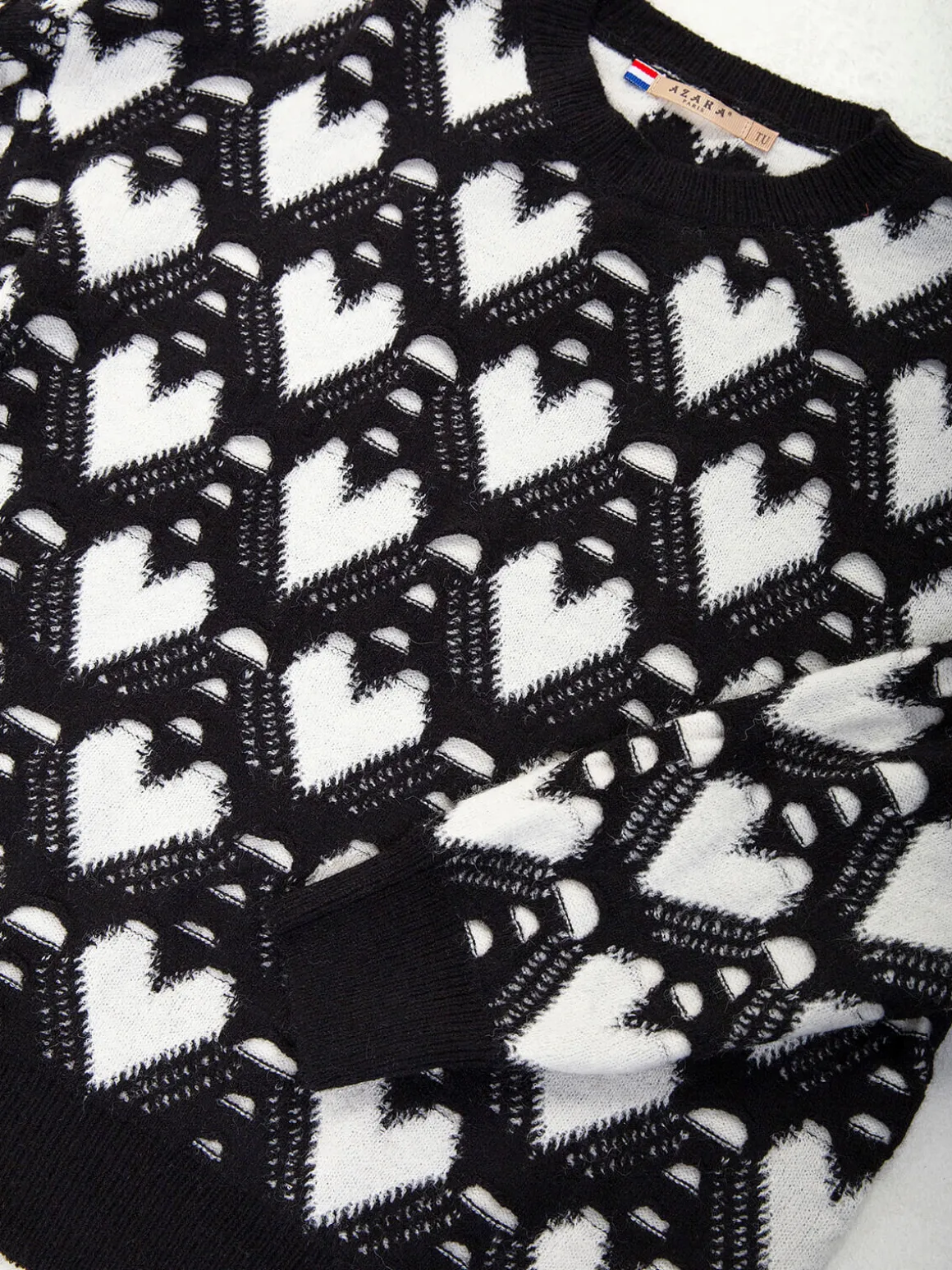 Camisola malha com padrão corações