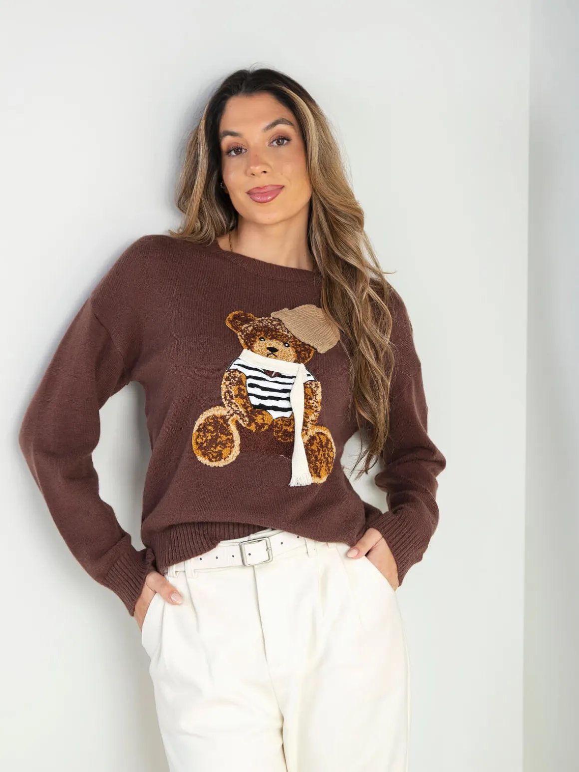 Camisola malha com ursinho