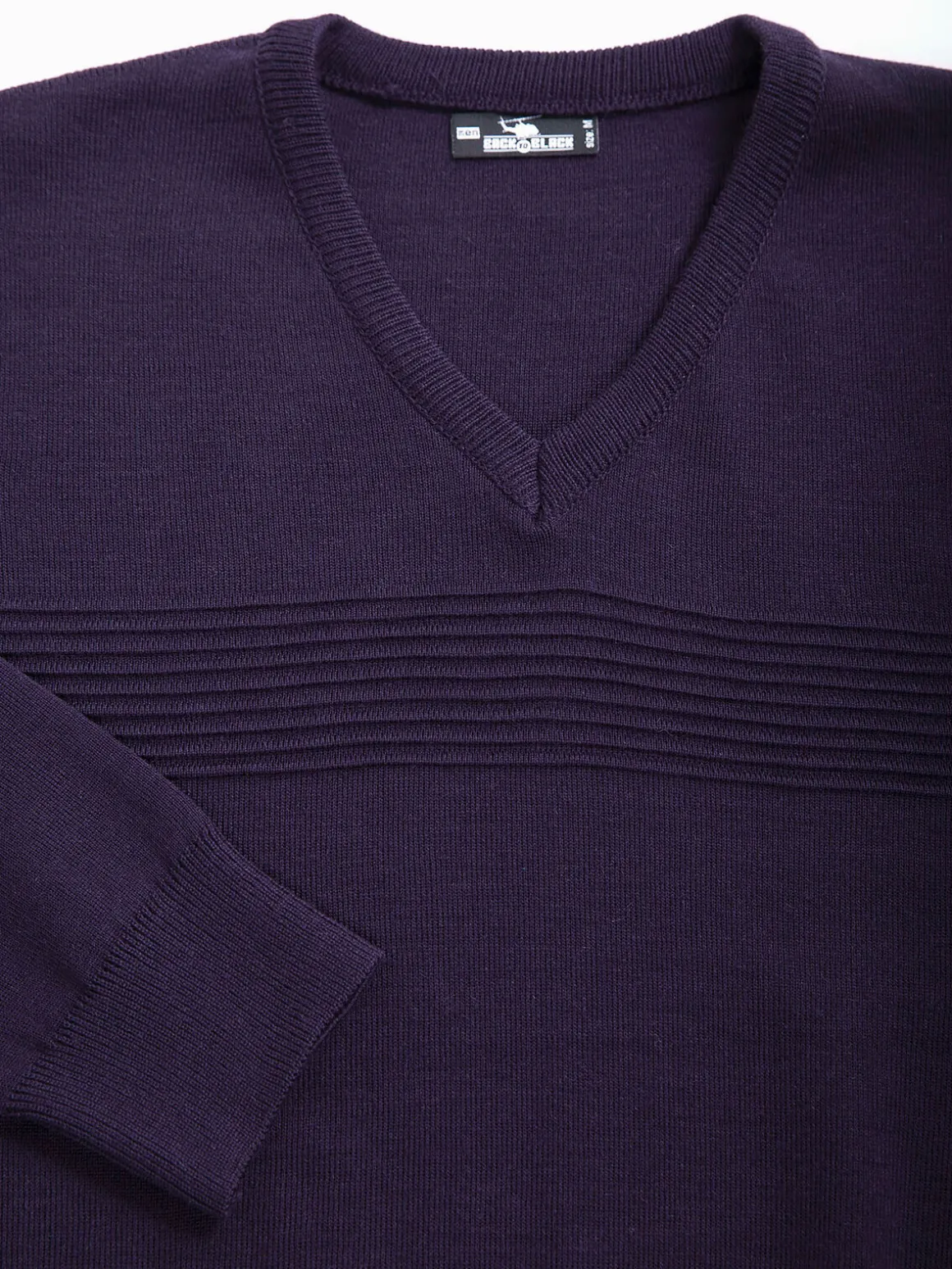 Camisola malha combinada em V