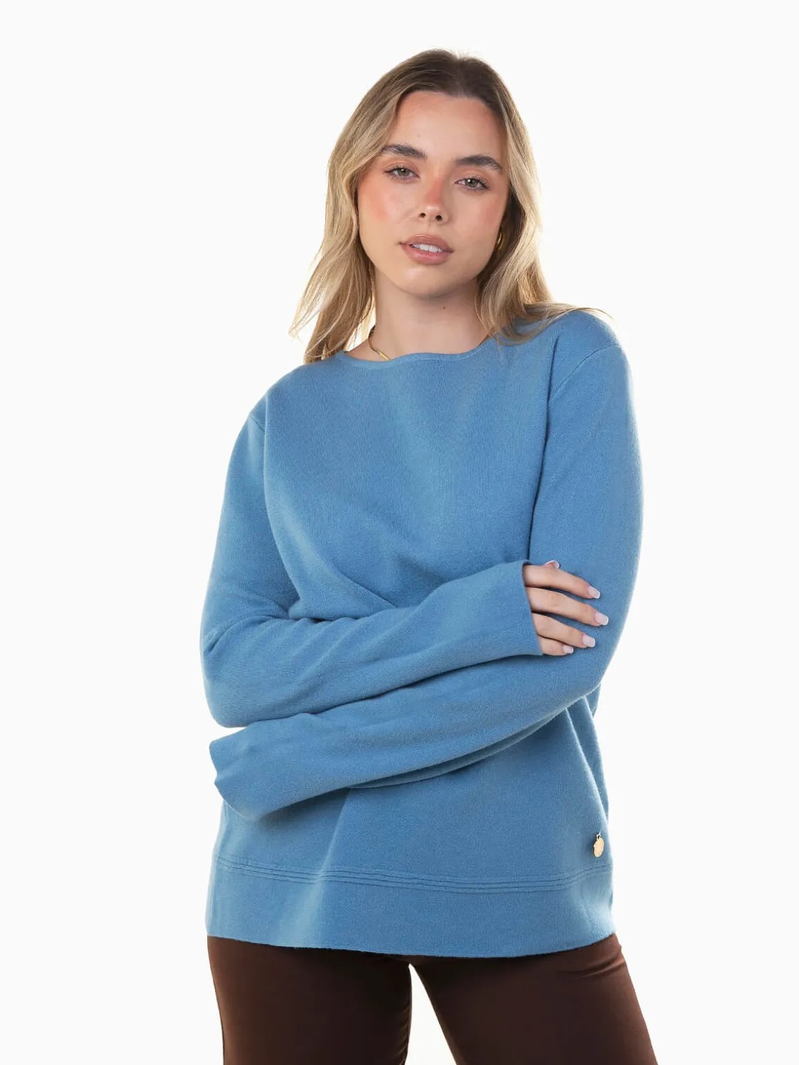 Camisola malha confortável com aplicação