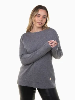 Camisola malha confortável com aplicação