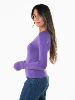 Camisola malha decote em bico