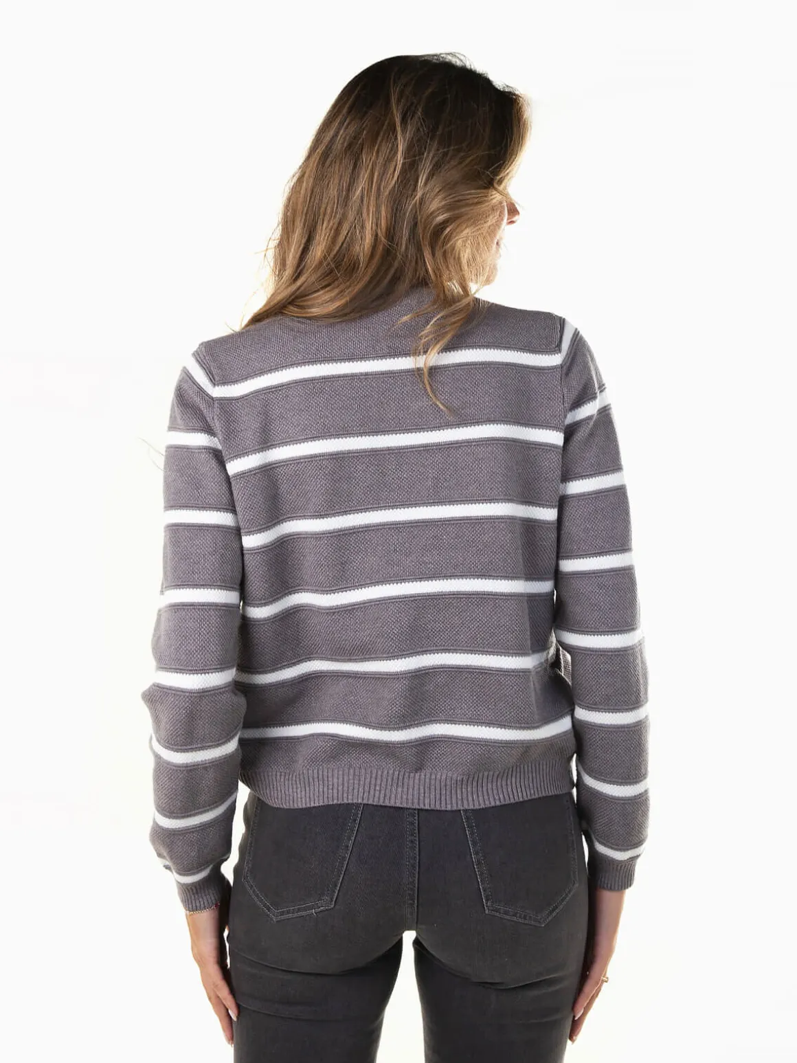 Camisola malha efeito casaco