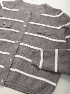 Camisola malha efeito casaco