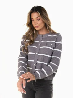 Camisola malha efeito casaco