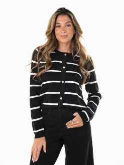 Camisola malha efeito casaco