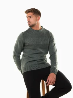 Camisola malha estruturada gola redonda