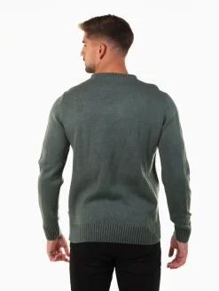 Camisola malha estruturada gola redonda