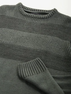 Camisola malha estruturada gola redonda