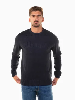 Camisola malha estruturada gola redonda