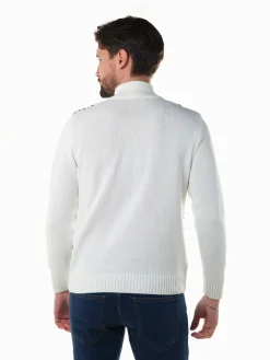 Camisola malha estruturada com fecho