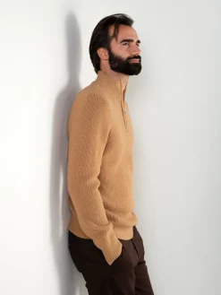 Camisola malha estruturada com fecho