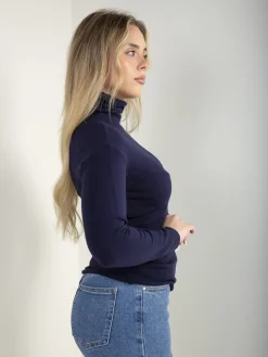 Camisola malha fina acabamento rolling