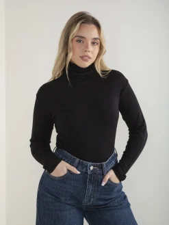 Camisola malha fina acabamento rolling