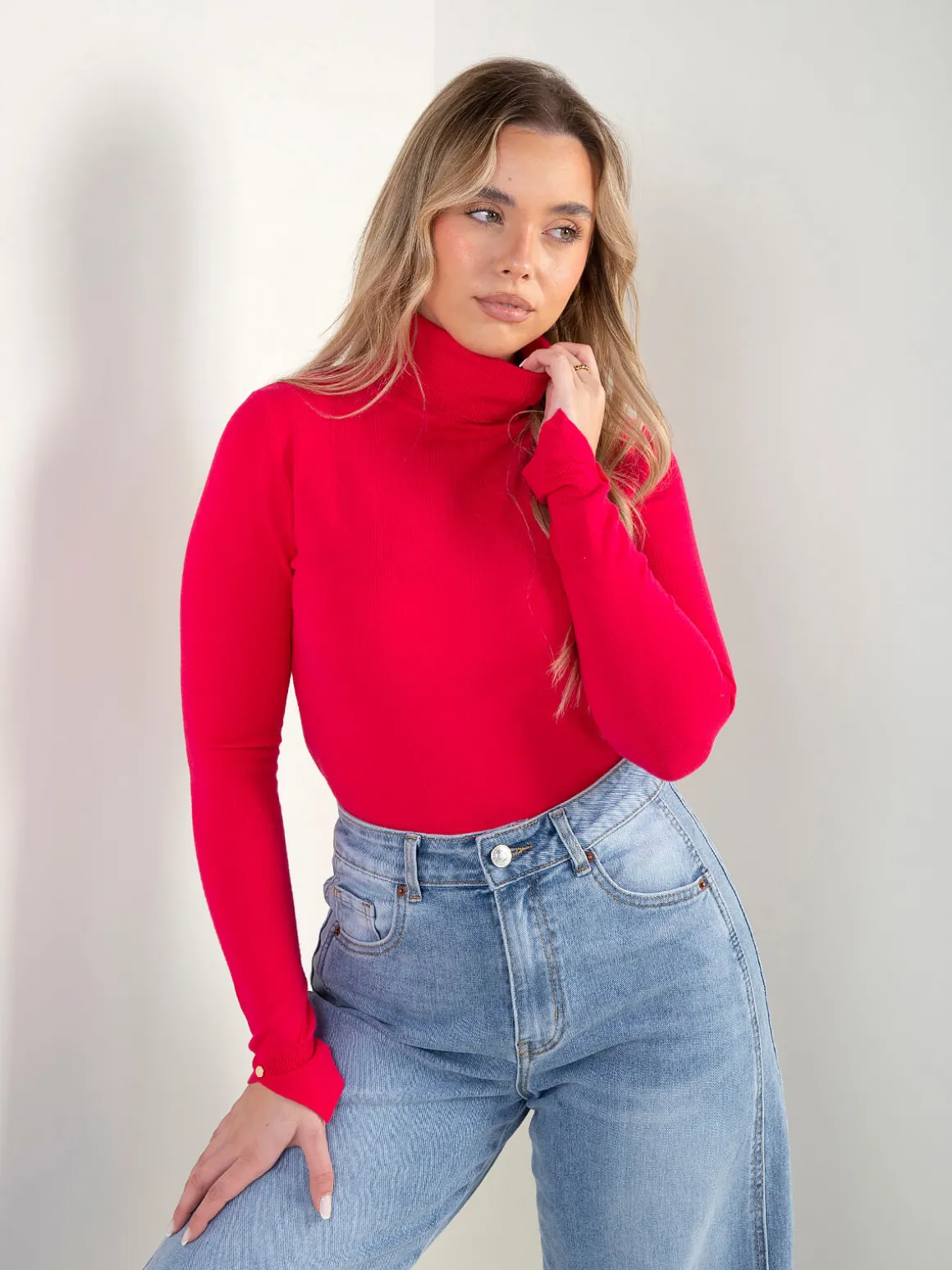 Camisola malha fina com abertura