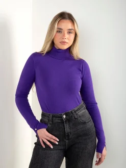 Camisola malha fina com abertura