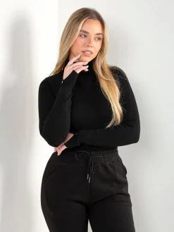 Camisola malha fina com abertura