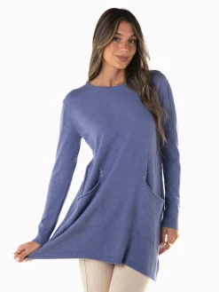 Camisola malha fina com bolsos