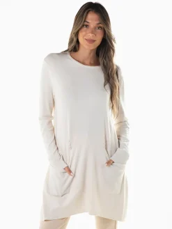 Camisola malha fina com bolsos