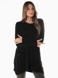 Camisola malha fina com bolsos