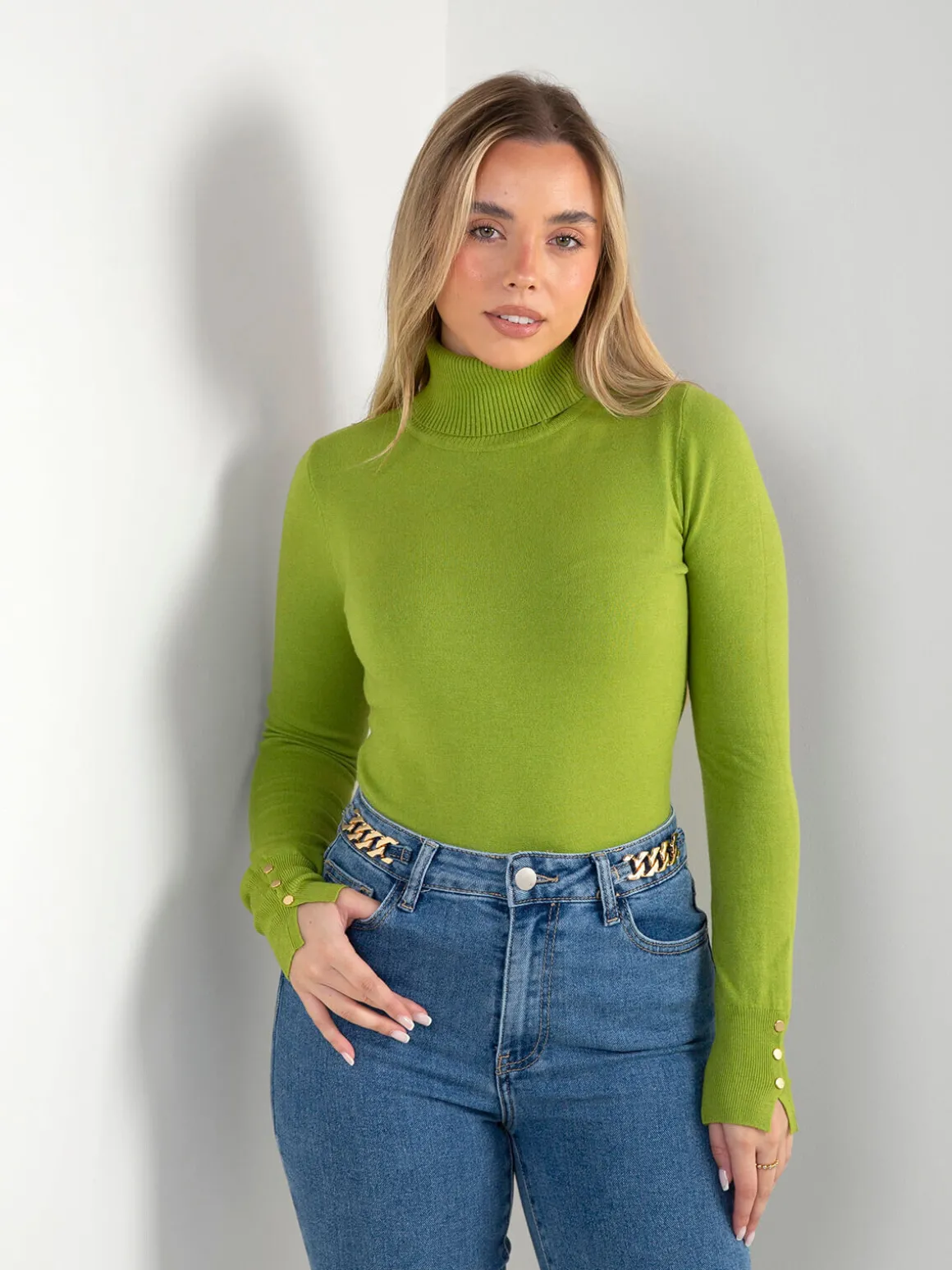 Camisola malha fina com detalhe