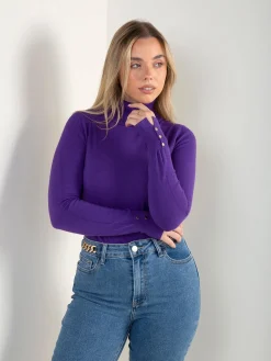 Camisola malha fina com detalhe