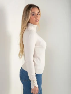 Camisola malha fina com detalhe