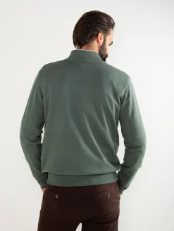 Camisola malha fina com fecho