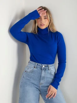 Camisola malha fina com gola alta