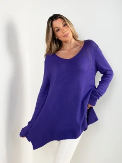 Camisola malha fluída em V