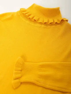 Camisola malha gola alta com folho