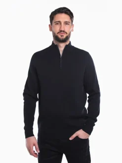 Camisola malha gola com fecho