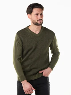 Camisola malha gola em V