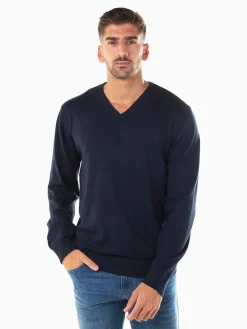 Camisola malha gola V