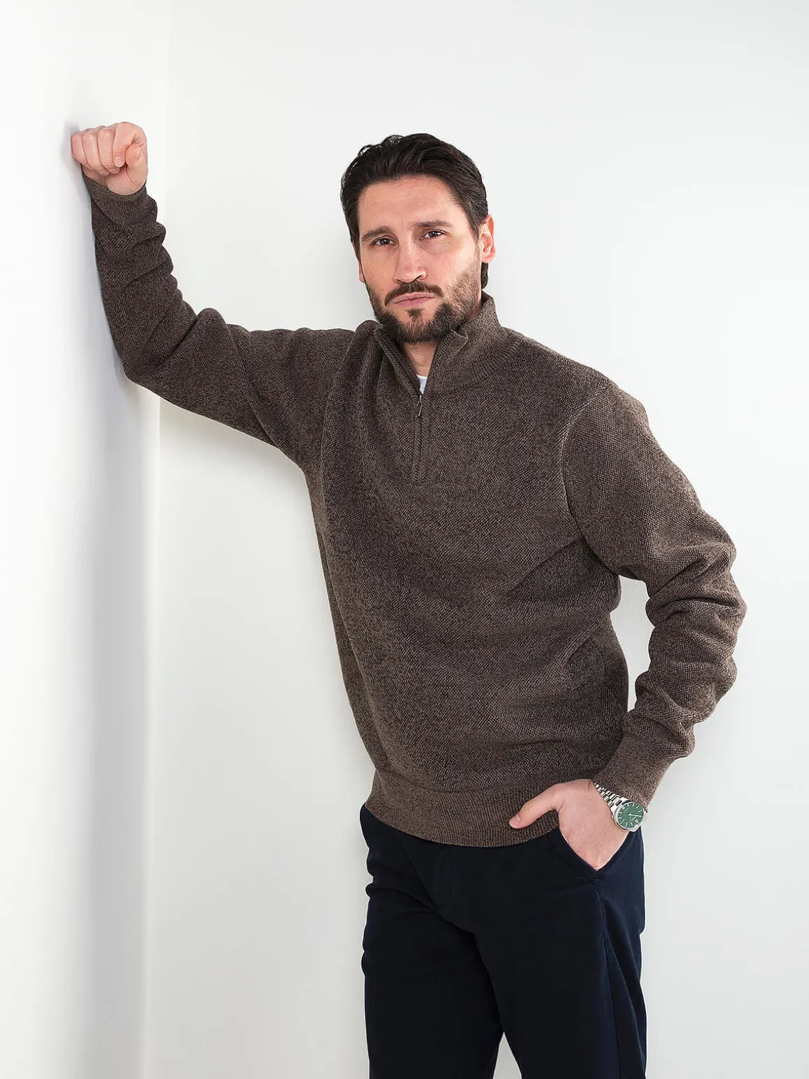 Camisola malha interior xadrez