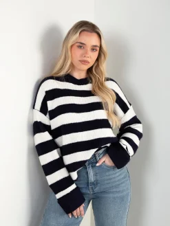 Camisola malha larga às riscas