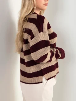 Camisola malha larga às riscas