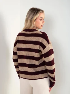 Camisola malha larga às riscas