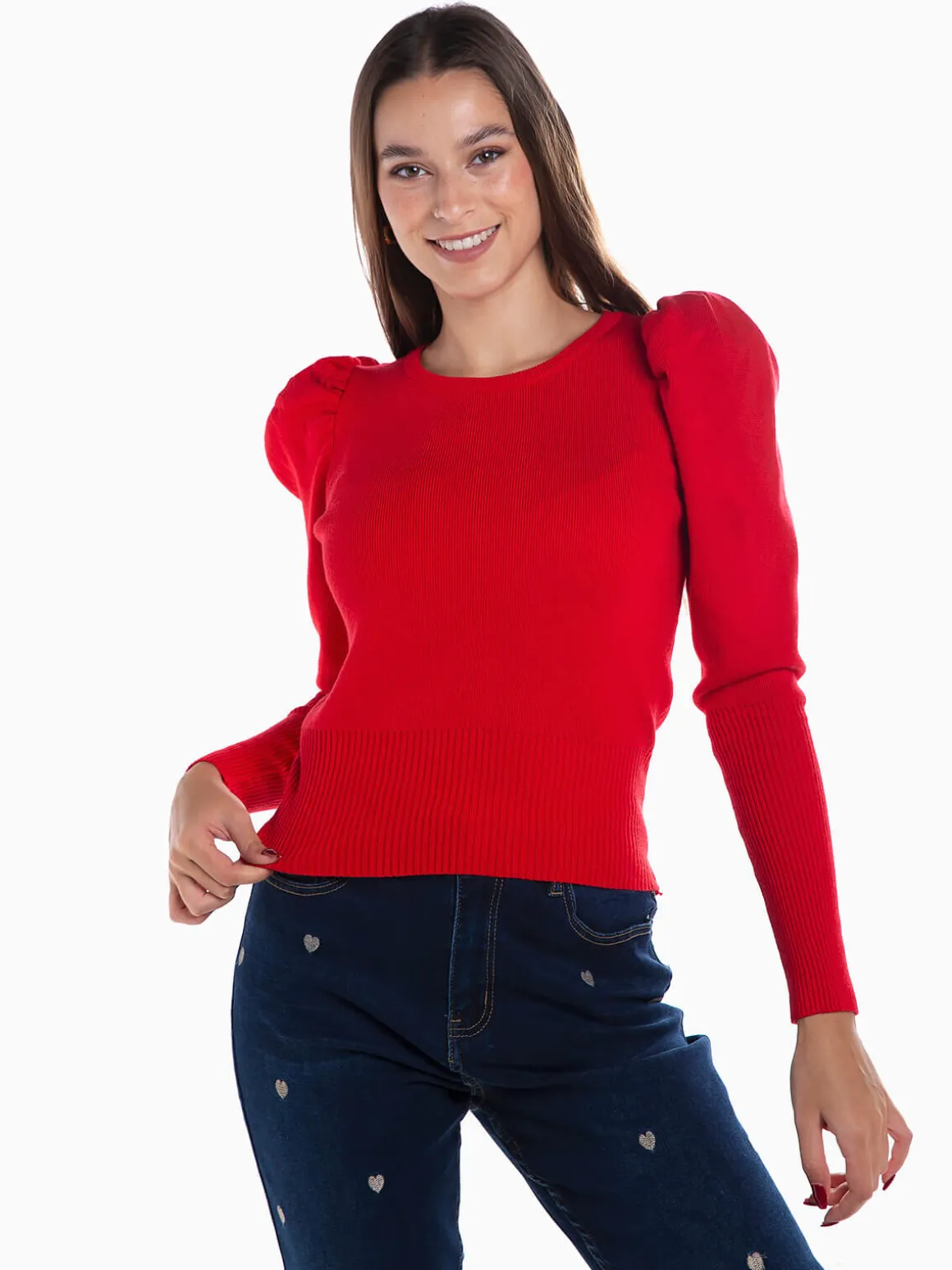 Camisola malha manga balão